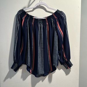 Express Navy Blue striped Blouse